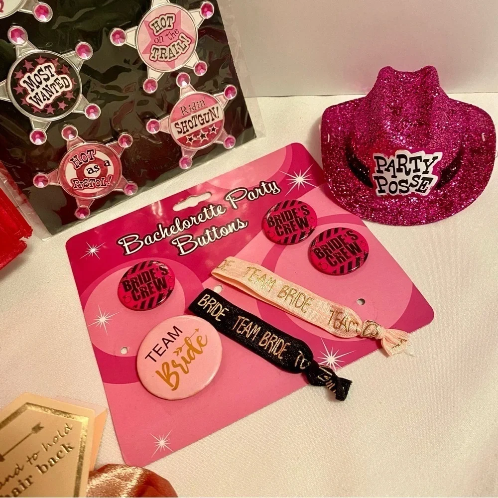 Wedding Bachelorette Party Sashes/ Pins/ Beads/ Glasses/ Slim Cozy & More Bundle
